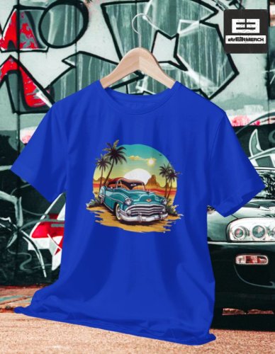 Autíčkářské tričko 014 - Strih: PÁNSKE, Farba: Modrá, Veľkosť: S